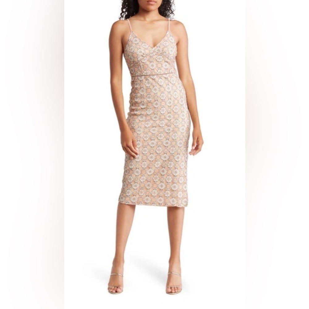 NWT Nordstrom NSR Two tone‎ Lace MIDI Dress Size M